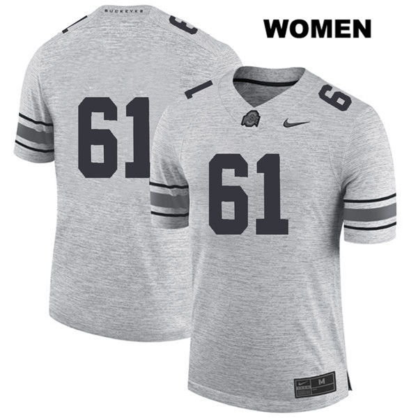 Ohio State Buckeyes Women's Gavin Cupp #61 Gray Authentic Nike No Name College NCAA Stitched Football Jersey TK19X75EV